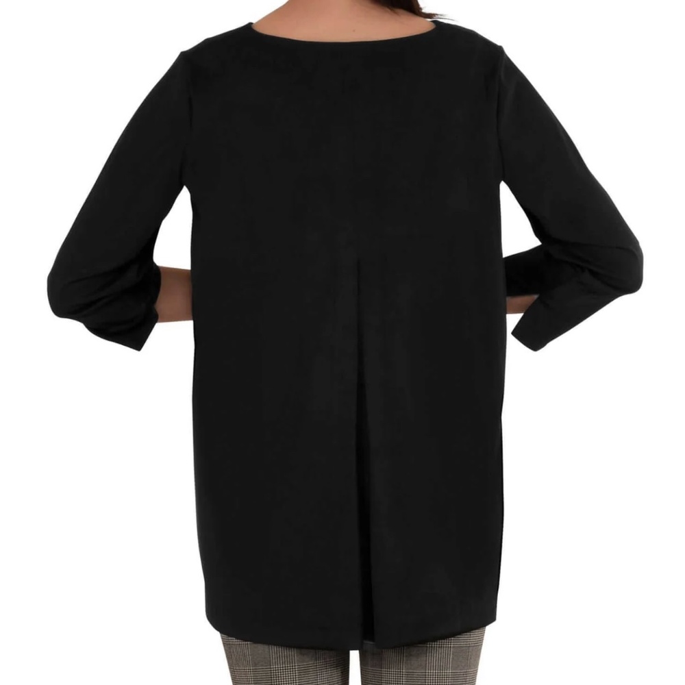 EUC Gretchen Scott Black Ultra Suede Swing Top Size Medium - Picture 2 of 8